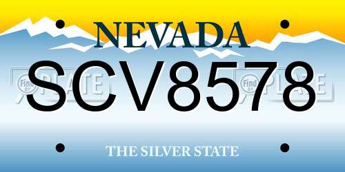 SCV8578 Nevada License Plate