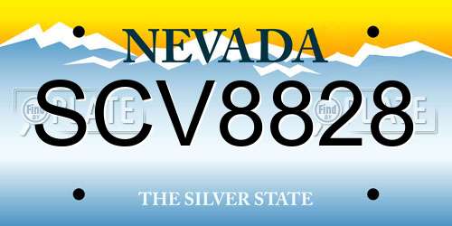 SCV8828 Nevada License Plate