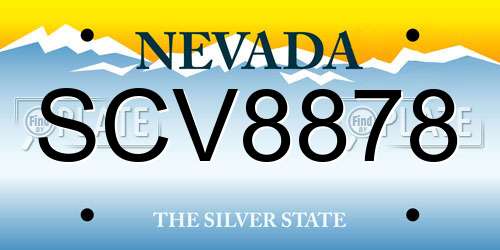 SCV8878 Nevada License Plate