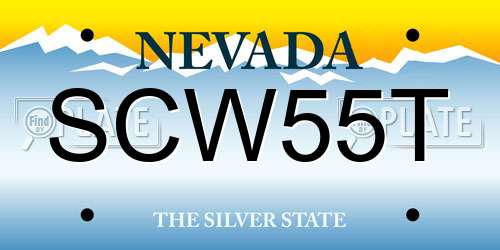 SCW55T Nevada License Plate