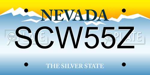 SCW55Z Nevada License Plate