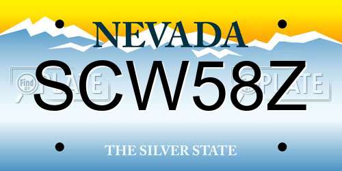 SCW58Z Nevada License Plate
