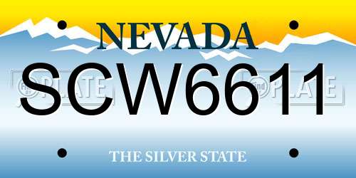 SCW6611 Nevada License Plate