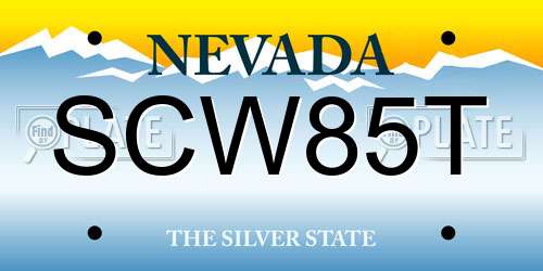 SCW85T Nevada License Plate