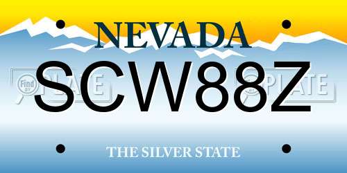SCW88Z Nevada License Plate