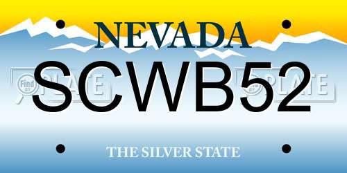 SCWB52 Nevada License Plate