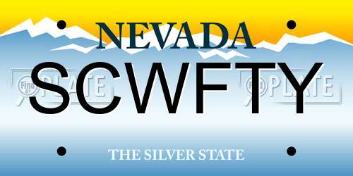 SCWFTY Nevada License Plate