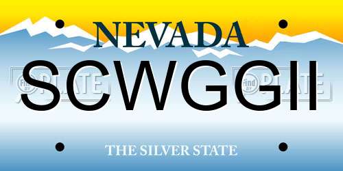 SCWGGII Nevada License Plate
