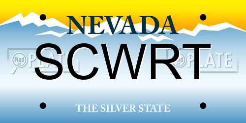 SCWRT Nevada License Plate