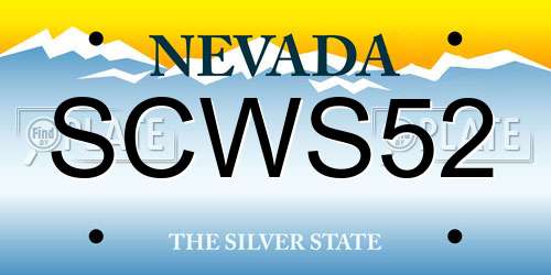 SCWS52 Nevada License Plate
