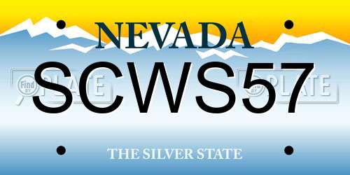 SCWS57 Nevada License Plate
