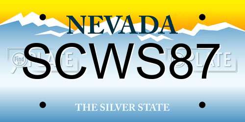 SCWS87 Nevada License Plate