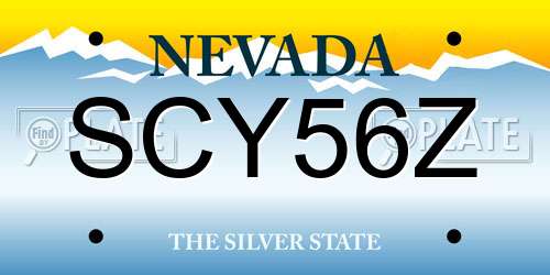 SCY56Z Nevada License Plate