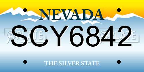 SCY6842 Nevada License Plate