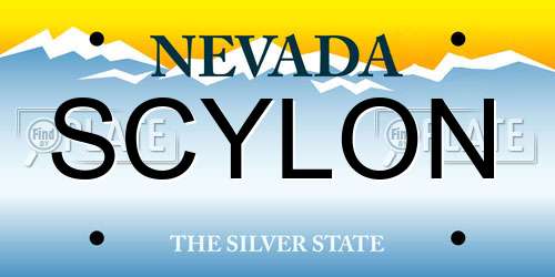 SCYLON Nevada License Plate