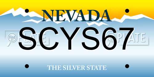 SCYS67 Nevada License Plate