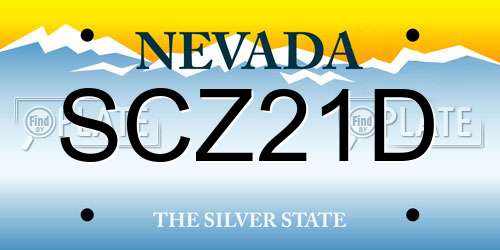 SCZ21D Nevada License Plate