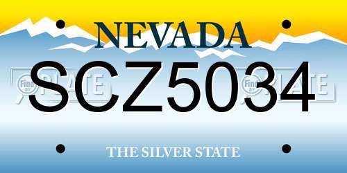 SCZ5034 Nevada License Plate