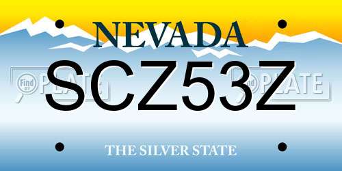 SCZ53Z Nevada License Plate