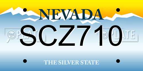 SCZ710 Nevada License Plate