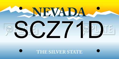 SCZ71D Nevada License Plate