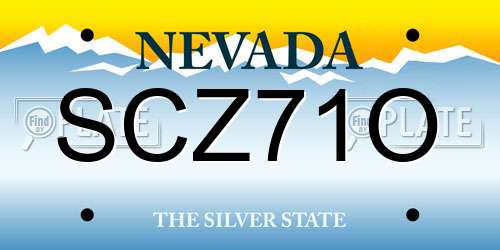 SCZ71O Nevada License Plate
