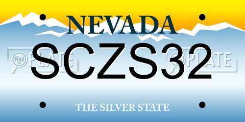 SCZS32 Nevada License Plate