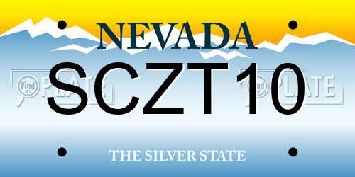 SCZT10 Nevada License Plate