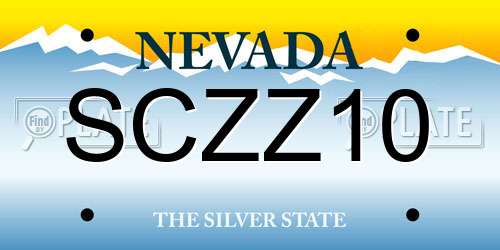 SCZZ10 Nevada License Plate