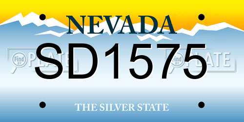 SD1575 Nevada License Plate