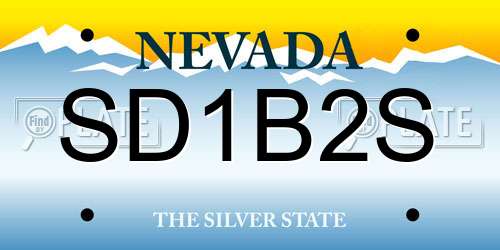 SD1B2S Nevada License Plate