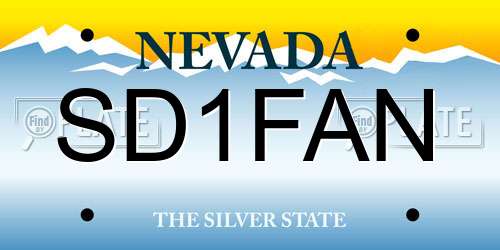 SD1FAN Nevada License Plate
