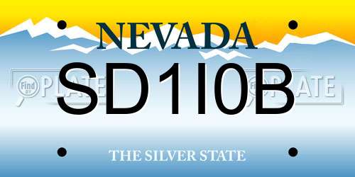 SD1I0B Nevada License Plate