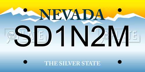 SD1N2M Nevada License Plate