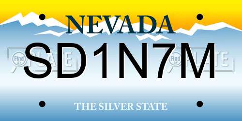 SD1N7M Nevada License Plate