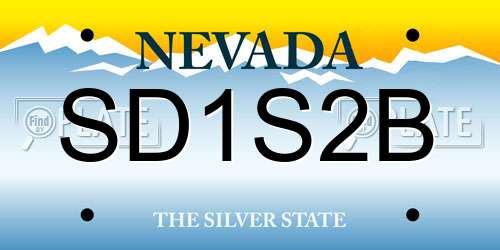 SD1S2B Nevada License Plate