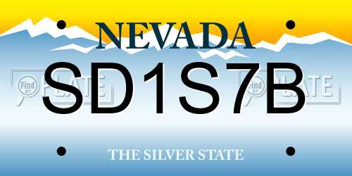 SD1S7B Nevada License Plate