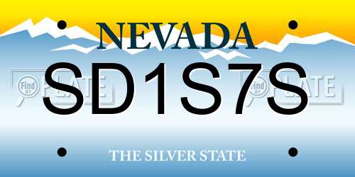 SD1S7S Nevada License Plate