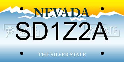 SD1Z2A Nevada License Plate