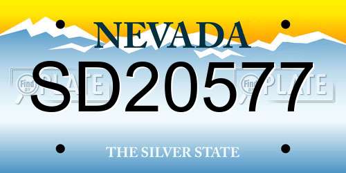 SD20577 Nevada License Plate