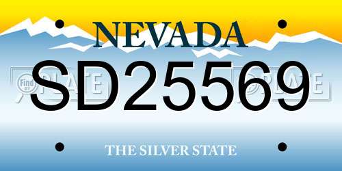 SD25569 Nevada License Plate