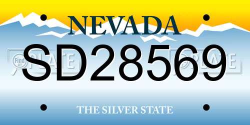 SD28569 Nevada License Plate