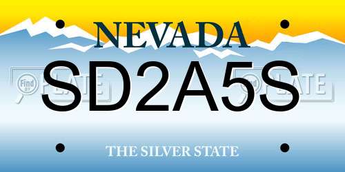 SD2A5S Nevada License Plate
