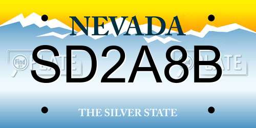 SD2A8B Nevada License Plate