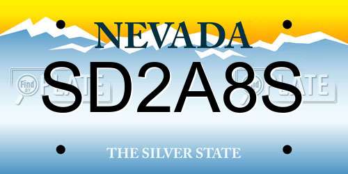 SD2A8S Nevada License Plate