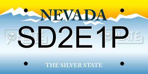 SD2E1P Nevada License Plate