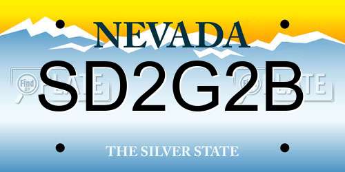 SD2G2B Nevada License Plate