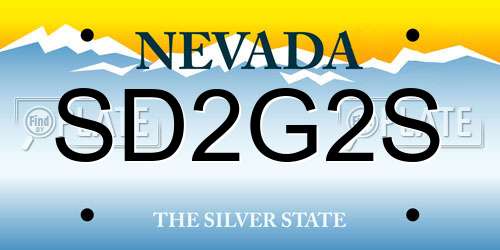 SD2G2S Nevada License Plate