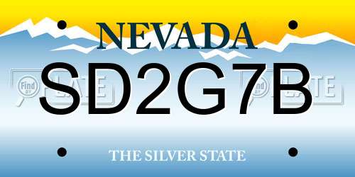 SD2G7B Nevada License Plate