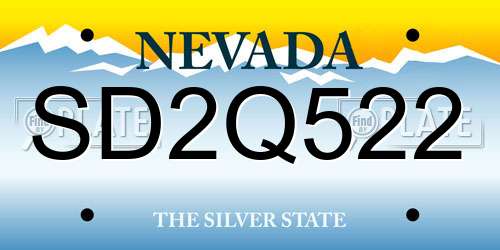 SD2Q522 Nevada License Plate